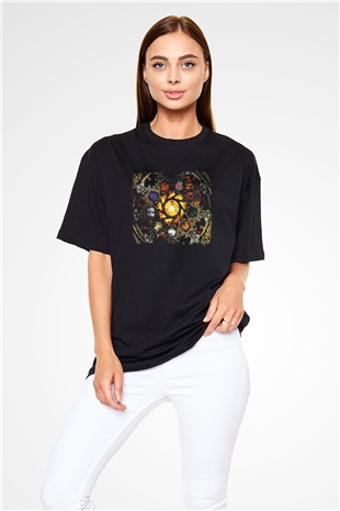 Edge of Sanity Baskılı Unisex Siyah Oversize Tişört