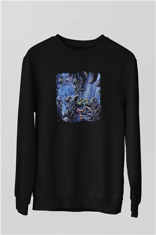 Edge of Sanity Baskılı Unisex Siyah Sweatshirt