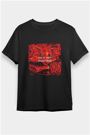 Edge of Sanity Baskılı Unisex Siyah Tişört