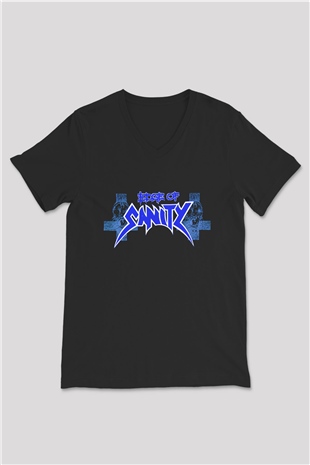 Edge of Sanity Siyah Unisex V Yaka Tişört T-Shirt