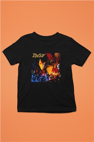 Edguy Baskılı Siyah Unisex Çocuk Tişört