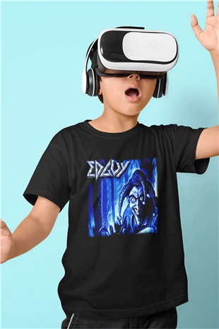 Edguy Baskılı Siyah Unisex Çocuk Tişört