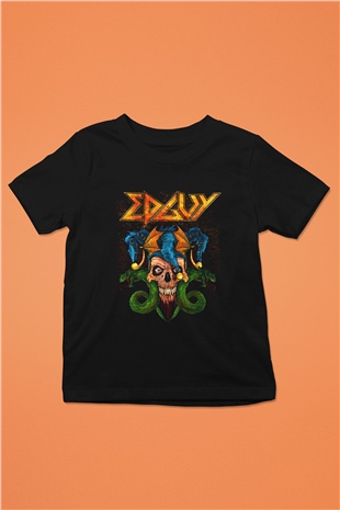 Edguy Baskılı Siyah Unisex Çocuk Tişört