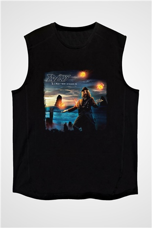 Edguy Baskılı Unisex Siyah Kolsuz Tişört