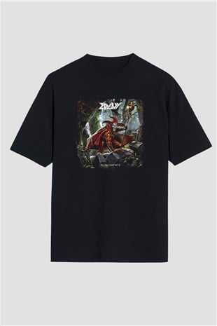 Edguy Baskılı Unisex Siyah Oversize Tişört