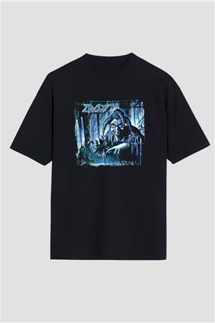 Edguy Baskılı Unisex Siyah Oversize Tişört