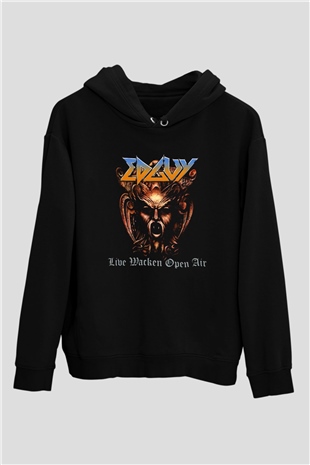 Edguy Siyah Unisex Kapüşonlu Sweatshirt