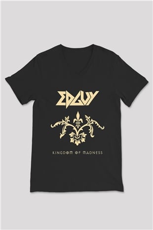 Edguy Siyah Unisex V Yaka Tişört