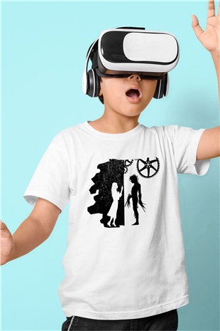 Edward Scissorhands Baskılı Beyaz Unisex Çocuk Tişört
