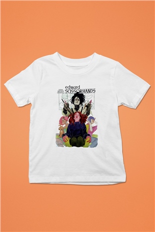Edward Scissorhands Baskılı Beyaz Unisex Çocuk Tişört