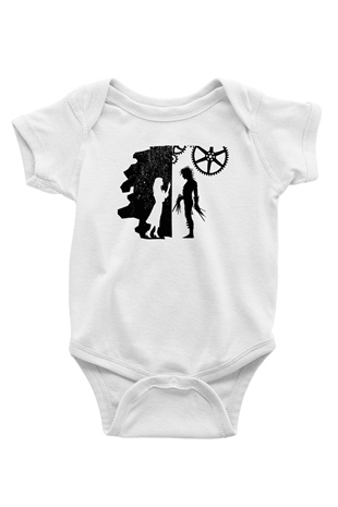 Edward Scissorhands Baskılı Beyaz Unisex Bebek Body - Zıbın