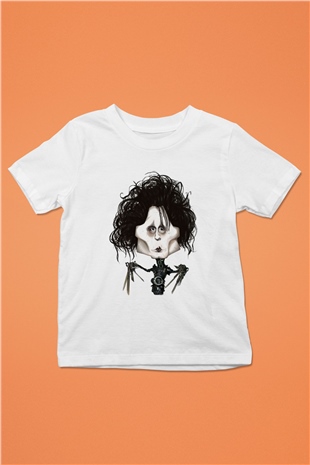 Edward Scissorhands Baskılı Beyaz Unisex Çocuk Tişört