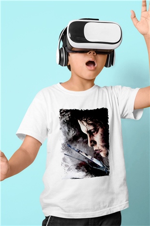 Edward Scissorhands Beyaz Unisex  Çocuk Tişört