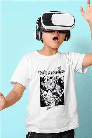 Edward Scissorhands Beyaz Unisex  Çocuk Tişört