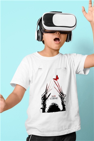 Edward Scissorhands Beyaz Unisex  Çocuk Tişört