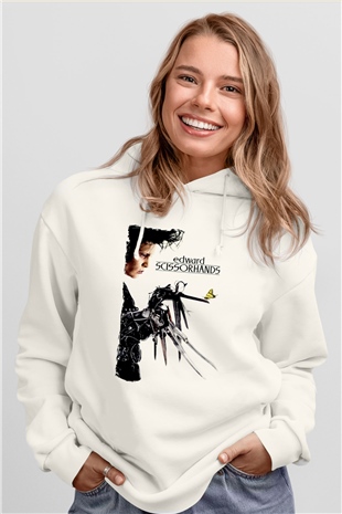 Edward Scissorhands Beyaz Unisex Hoodie