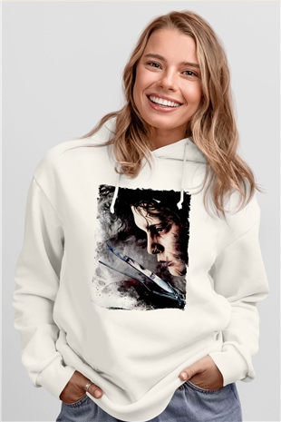 Edward Scissorhands Beyaz Unisex Hoodie