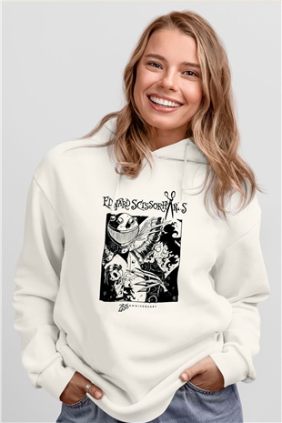 Edward Scissorhands Beyaz Unisex Hoodie
