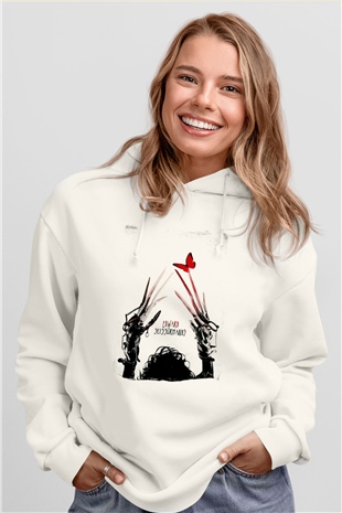 Edward Scissorhands Beyaz Unisex Hoodie