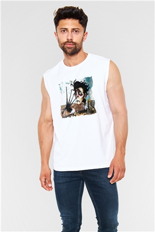 Edward Scissorhands Beyaz Unisex Kolsuz Tişört