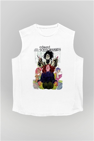 Edward Scissorhands Beyaz Unisex Kolsuz Tişört