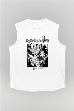 Edward Scissorhands Beyaz Unisex  Kolsuz Tişört