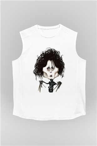 Edward Scissorhands Beyaz Unisex Kolsuz Tişört