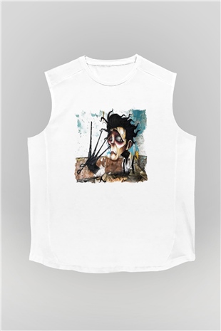 Edward Scissorhands Beyaz Unisex Kolsuz Tişört