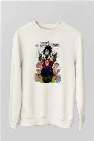 Edward Scissorhands Beyaz Unisex Sweatshirt