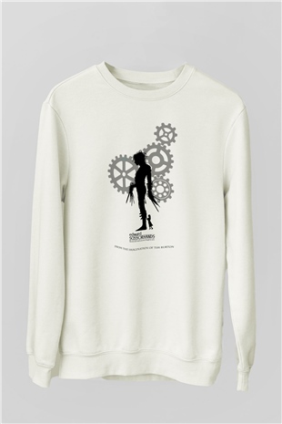 Edward Scissorhands Beyaz Unisex Sweatshirt
