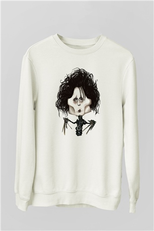 Edward Scissorhands Beyaz Unisex Sweatshirt