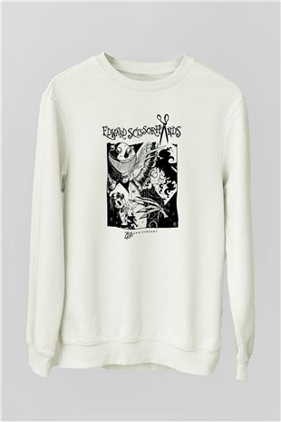 Edward Scissorhands Beyaz Unisex  Sweatshirt