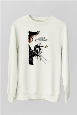Edward Scissorhands Beyaz Unisex  Sweatshirt