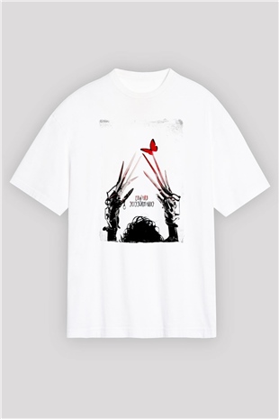 Edward Scissorhands Beyaz Oversize Tişört