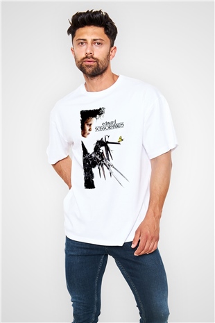 Edward Scissorhands Beyaz Oversize Tişört