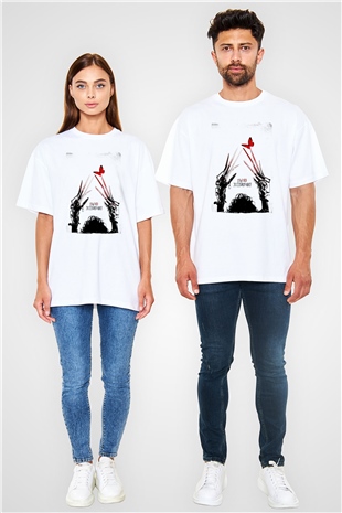 Edward Scissorhands Beyaz Oversize Tişört
