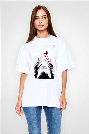Edward Scissorhands Beyaz Oversize Tişört