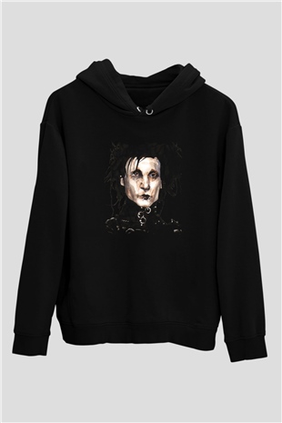 Edward Scissorhands Siyah Unisex Kapüşonlu Sweatshirt