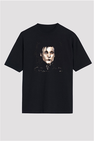 Edward Scissorhands Siyah Unisex Oversize Tişört