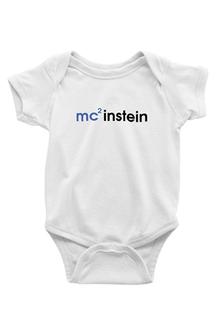 Einstein Baskılı Beyaz Unisex Bebek Body - Zıbın