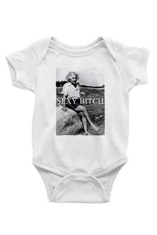 Einstein Baskılı Beyaz Unisex Bebek Body - Zıbın