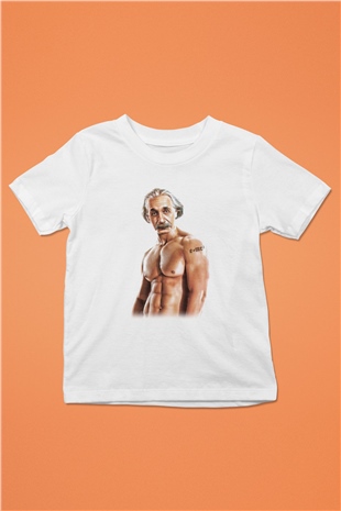 Einstein Baskılı Beyaz Unisex Çocuk Tişört