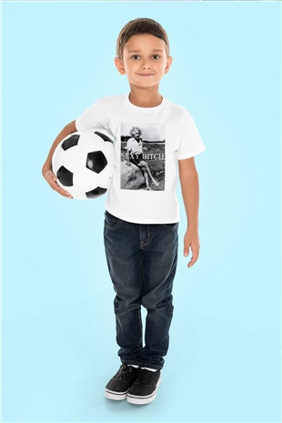 Einstein Baskılı Beyaz Unisex Çocuk Tişört