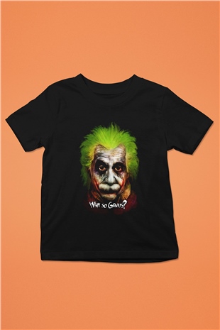 Einstein Baskılı Siyah Unisex Çocuk Tişört