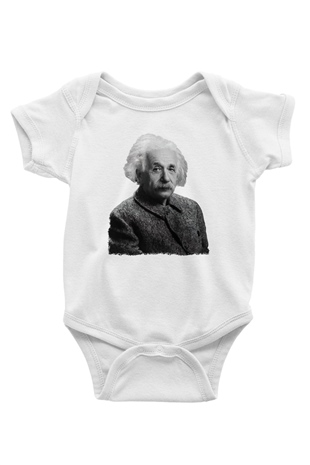 Einstein Beyaz Bebek Body - Zıbın