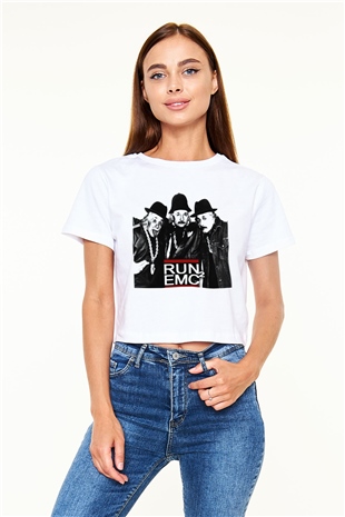 Einstein Beyaz Croptop Tişört