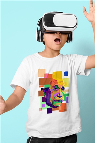 Einstein Beyaz Unisex Çocuk Tişört