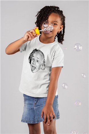 Einstein Beyaz Unisex Çocuk Tişört