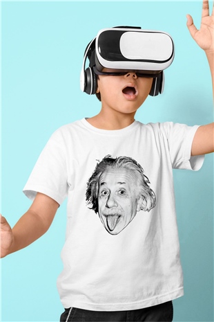 Einstein Beyaz Unisex Çocuk Tişört