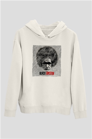 Einstein Beyaz Unisex Kapüşonlu Sweatshirt